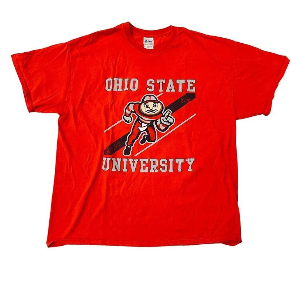 Gildan Ohio State Buckeyes Mens T Shirt Short Sleeve Brutus OSU Collegiate XL